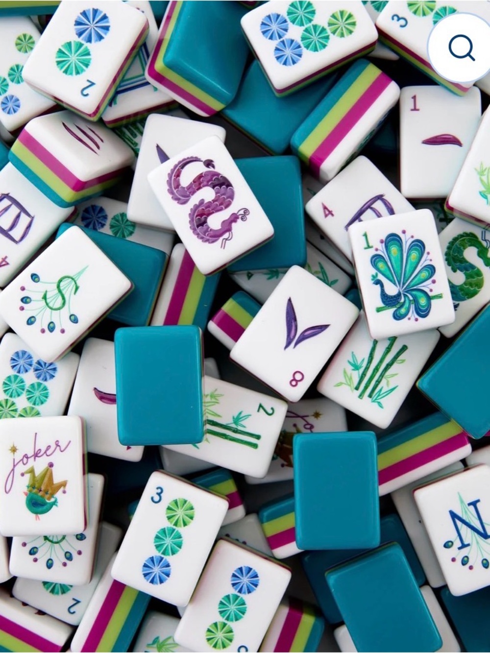 Teal Mahjong-Style Tile Set - Vibrant Teal Game Tiles